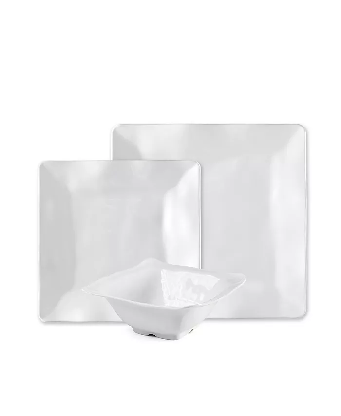 Q Squared Melamine Ruffle Square 12PC Set - Mycitystee