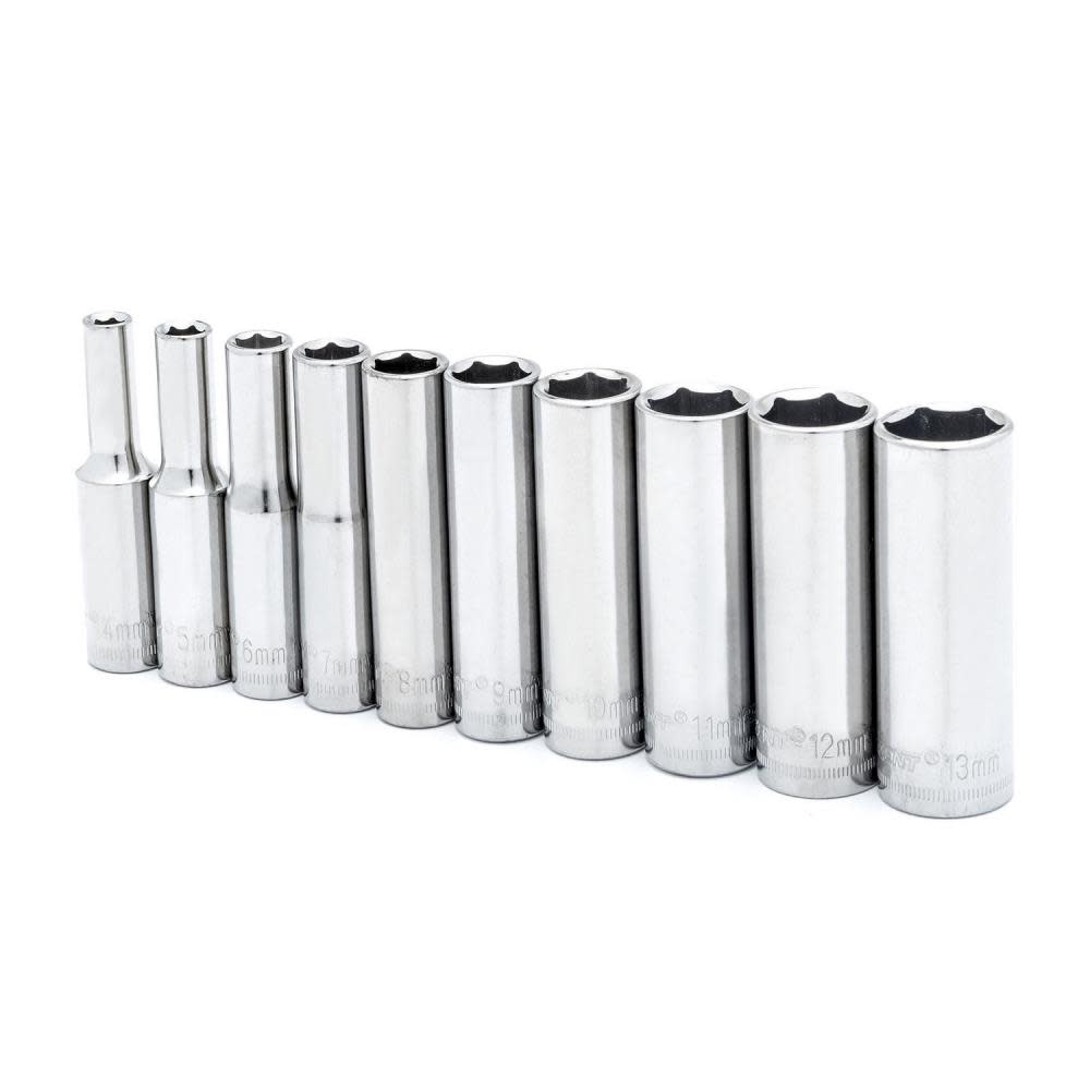 Socket Set， 10 Pc. 1/4 In. Drive 6 Point Deep Metric - Mycitystee
