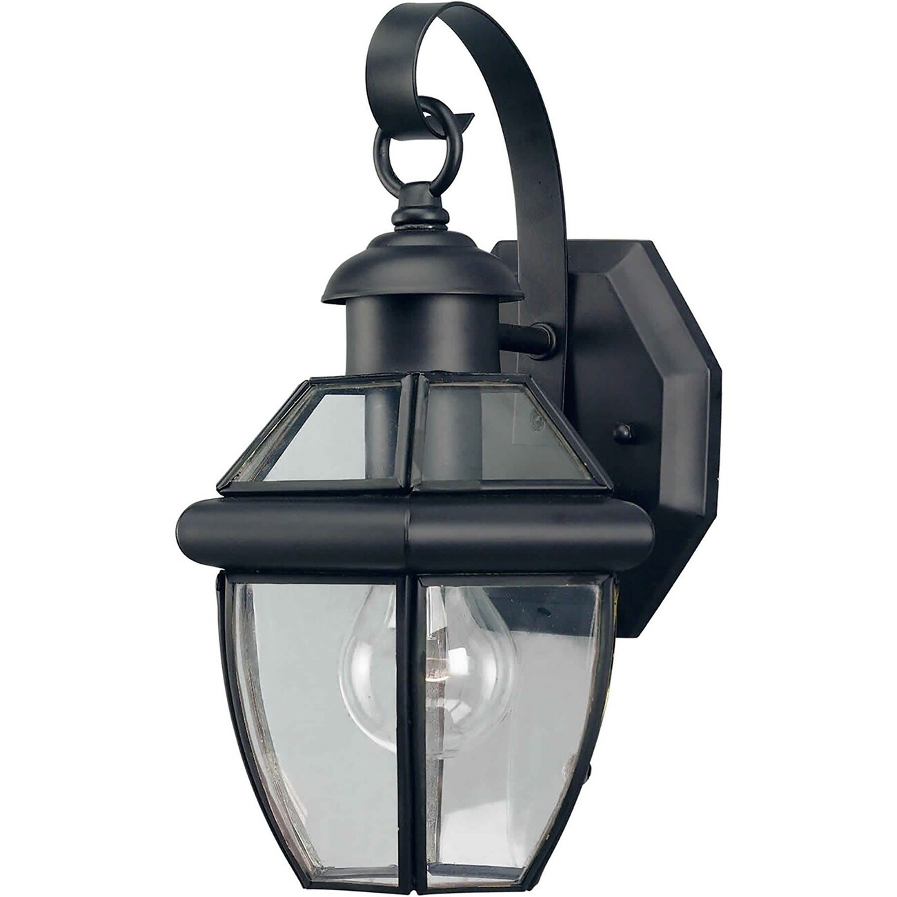 1-Light Black Outdoor Wall Lantern with Clear Beveled Glass Panels Shopping - The Best Deals on Outdoor Wall Lanterns | 33520344 - Mycitystee