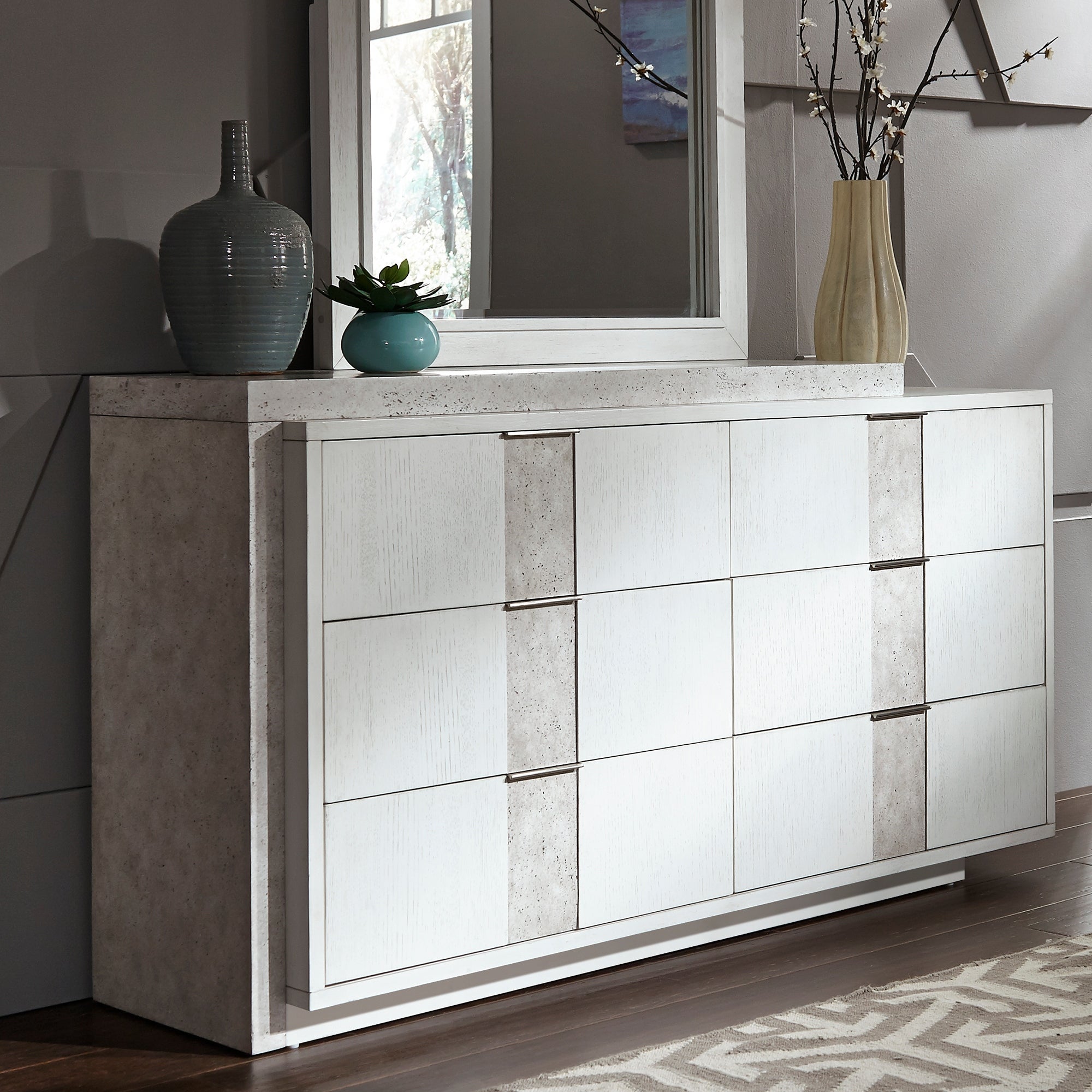 Mirage Wirebrushed White 6 Drawer Dresser - - 36107945 - Mycitystee