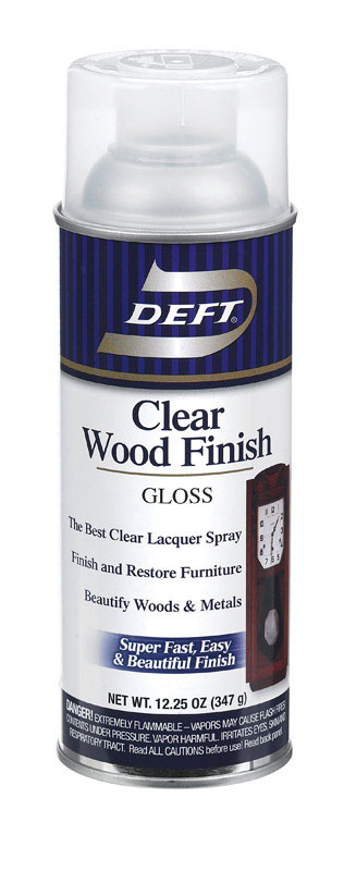 Deft Gloss Clear Oil-Based Wood Finish Lacquer Spray 12.25 oz - Mycitystee