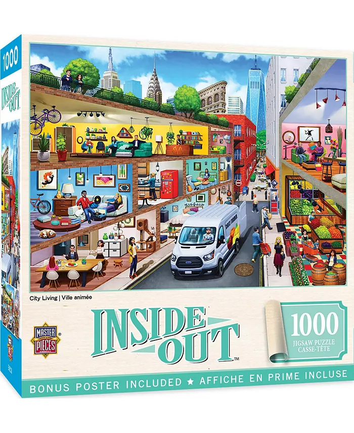 MasterPieces Puzzles Inside Out - City Living 1000 Piece Adult Jigsaw Puzzle - Mycitystee