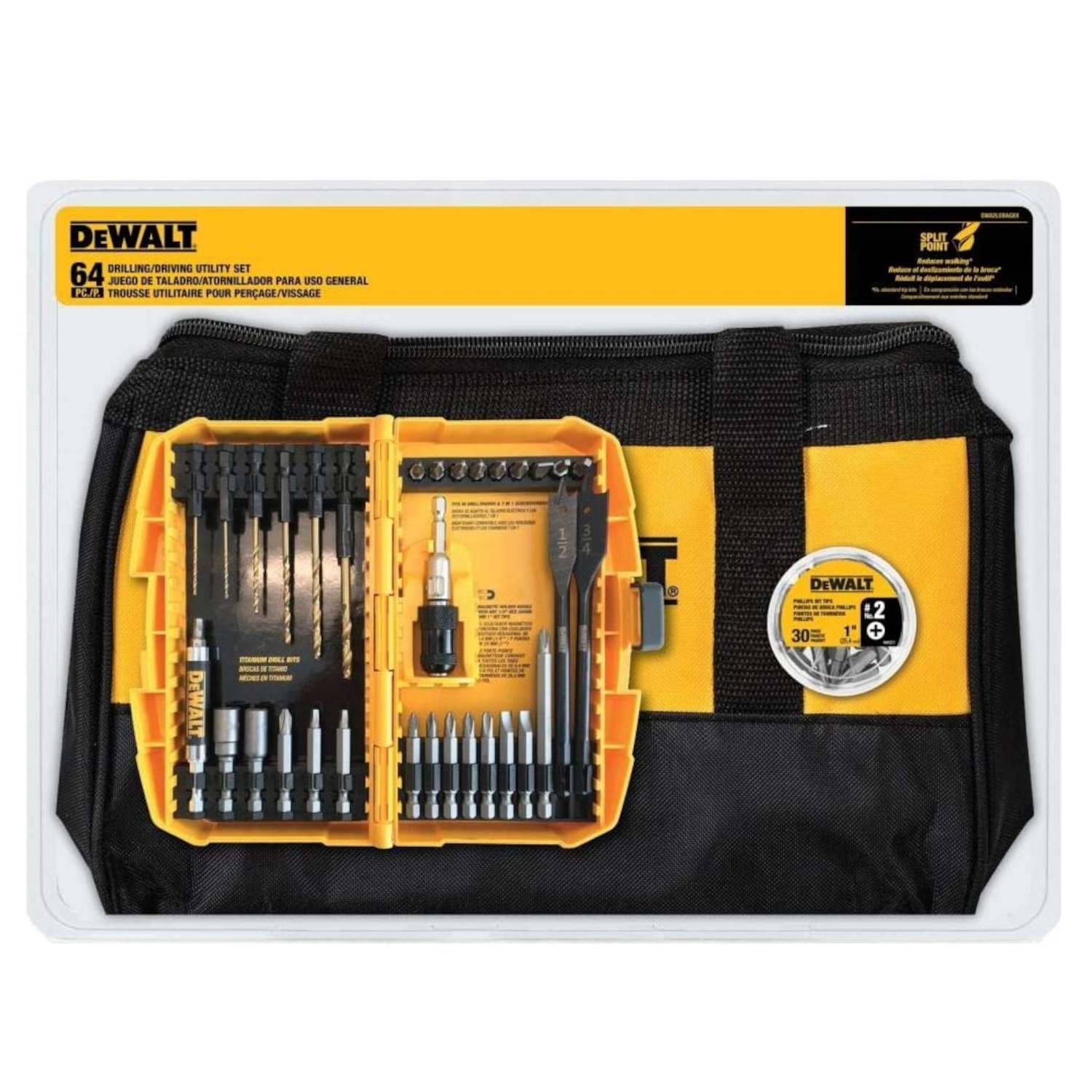 DeWalt Drilling and Driving Utility Set Black Oxide 64 pc - Mycitystee