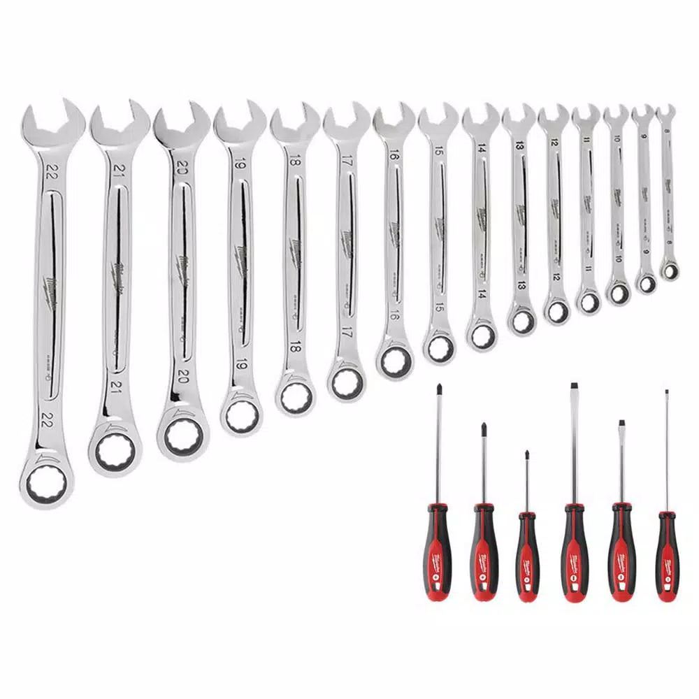 Milwaukee Ratcheting Wrench and Screwdriver Mechanics Tool Set (21-Piece) and#8211; XDC Depot - Mycitystee