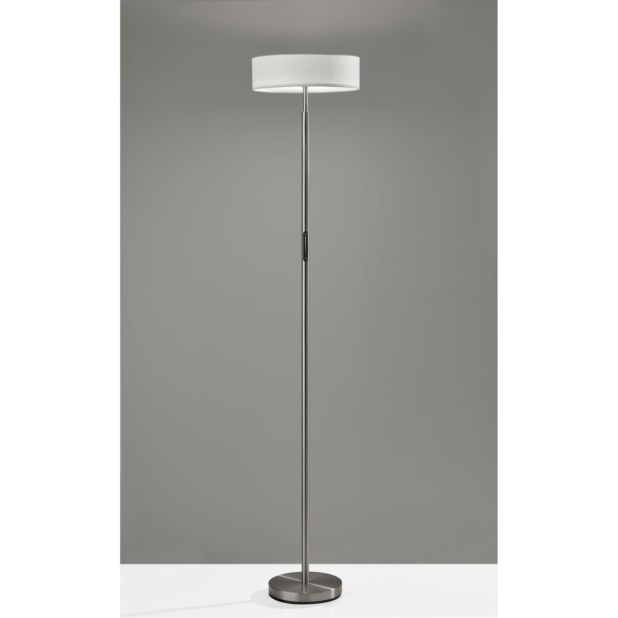 Adesso Brushed Steel Cosmo LED Torchiere - Mycitystee
