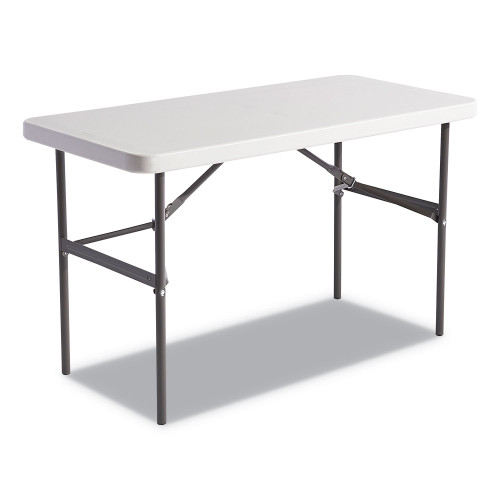 Alera Banquet Folding Table， Rectangular， Radius Edge， 48w x 24d x 29h， Platinum/Charcoal (65603) - Mycitystee