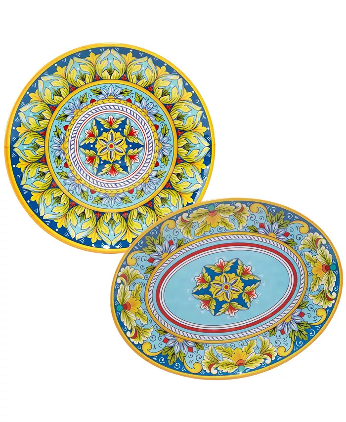 Certified International Palermo Melamine Platter， Set of 2 - Mycitystee