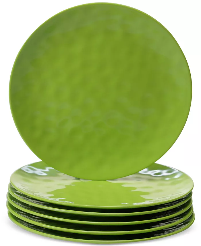 Certified International 6-Pc. Green Melamine Dinner Plate Set - Mycitystee