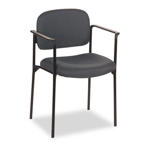 HON VL616 Stacking Guest Chair with Arms， Supports Up to 250 lb， Charcoal Seat/Back， Black Base (VL616VA19) - Mycitystee