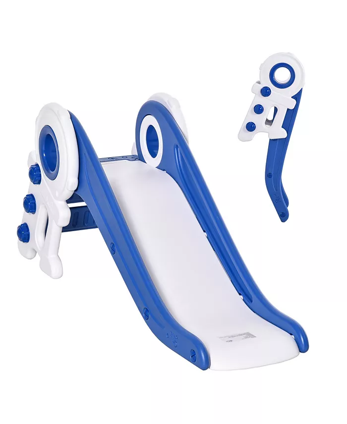 Qaba Small Smooth Folding Kids Slide， Astronaut Activity Baby Climber - Mycitystee