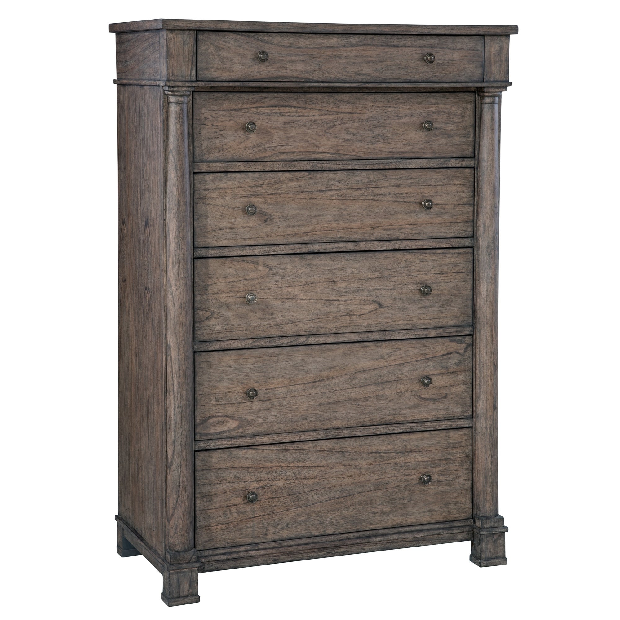 Lincoln Park Tall 6 Drawer Media Hall Chest， Farmhouse-Chic， Distressed， Modern Bedroom Dresser， Tall Nightstand - - 24229766 - Mycitystee