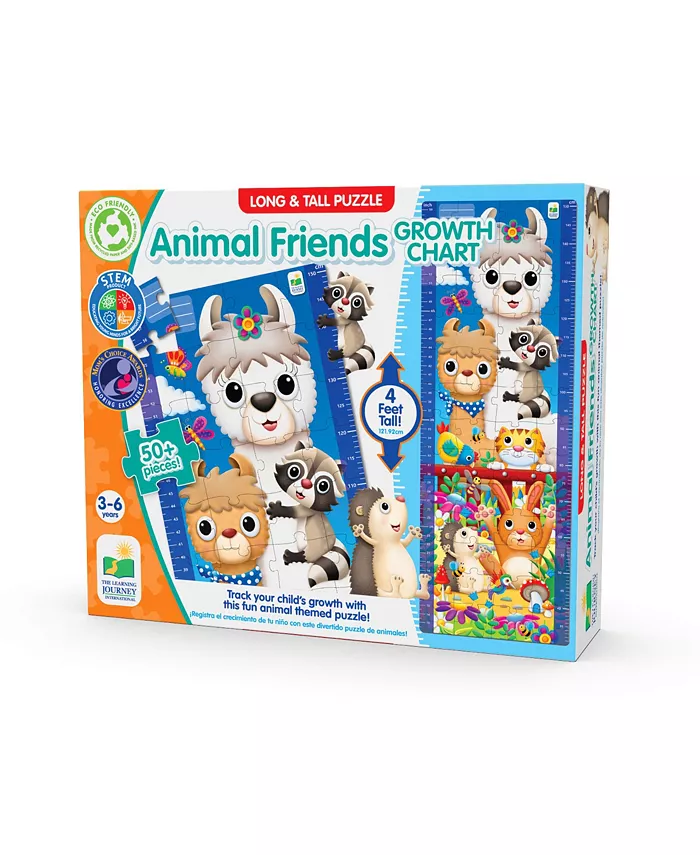 The Learning Journey Long Tall 51 Piece Puzzle Animal Friends Growth Chart - Mycitystee
