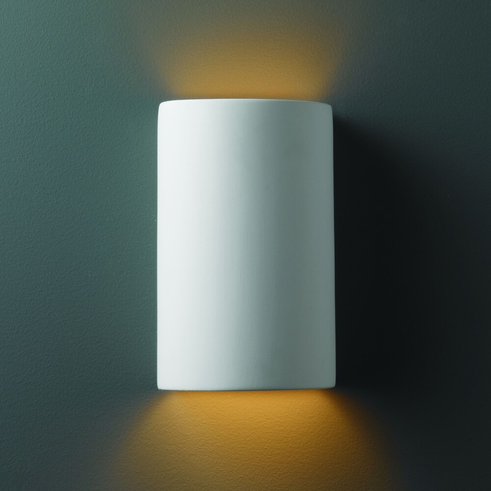 Strick and Bolton Wes Small Cylinder Ceramic Bisque 1-light Wall Sconce - Mycitystee