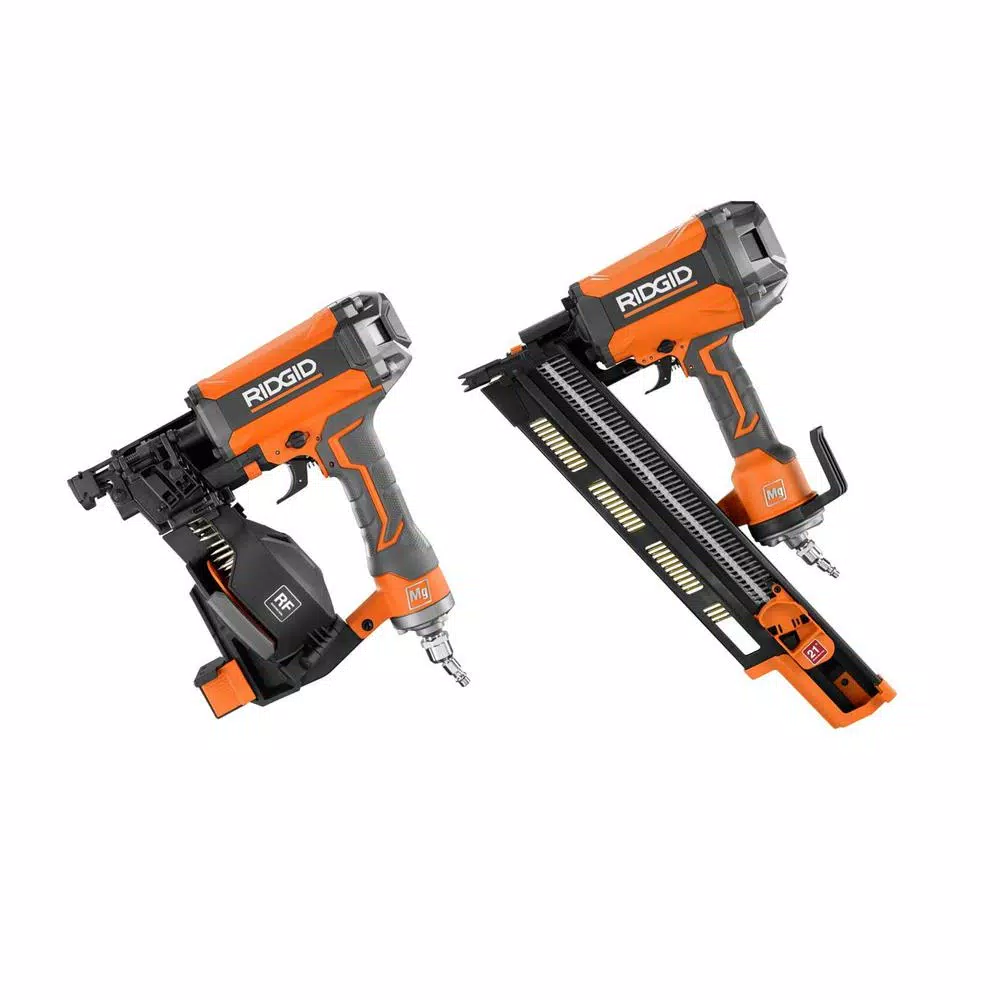 RIDGID 21° 3-1/2 in. Round-Head Framing Nailer and 15° 1-3/4 in. Coil Roofing Nailer and#8211; XDC Depot - Mycitystee