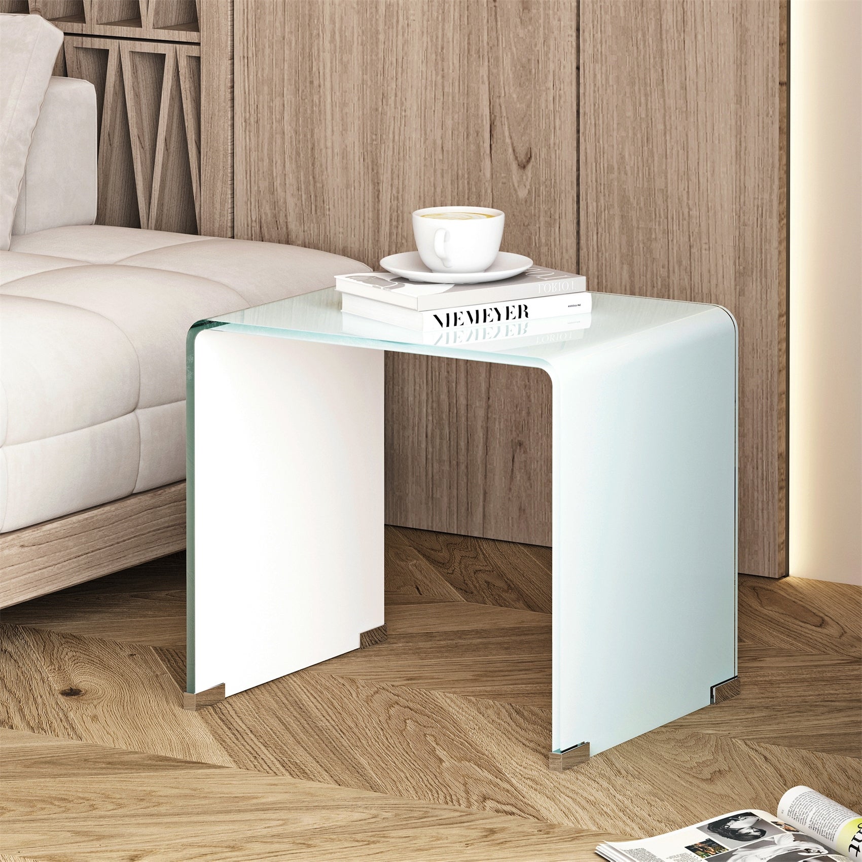 Whole Tempered Glass Coffee Table End Table White - Mycitystee