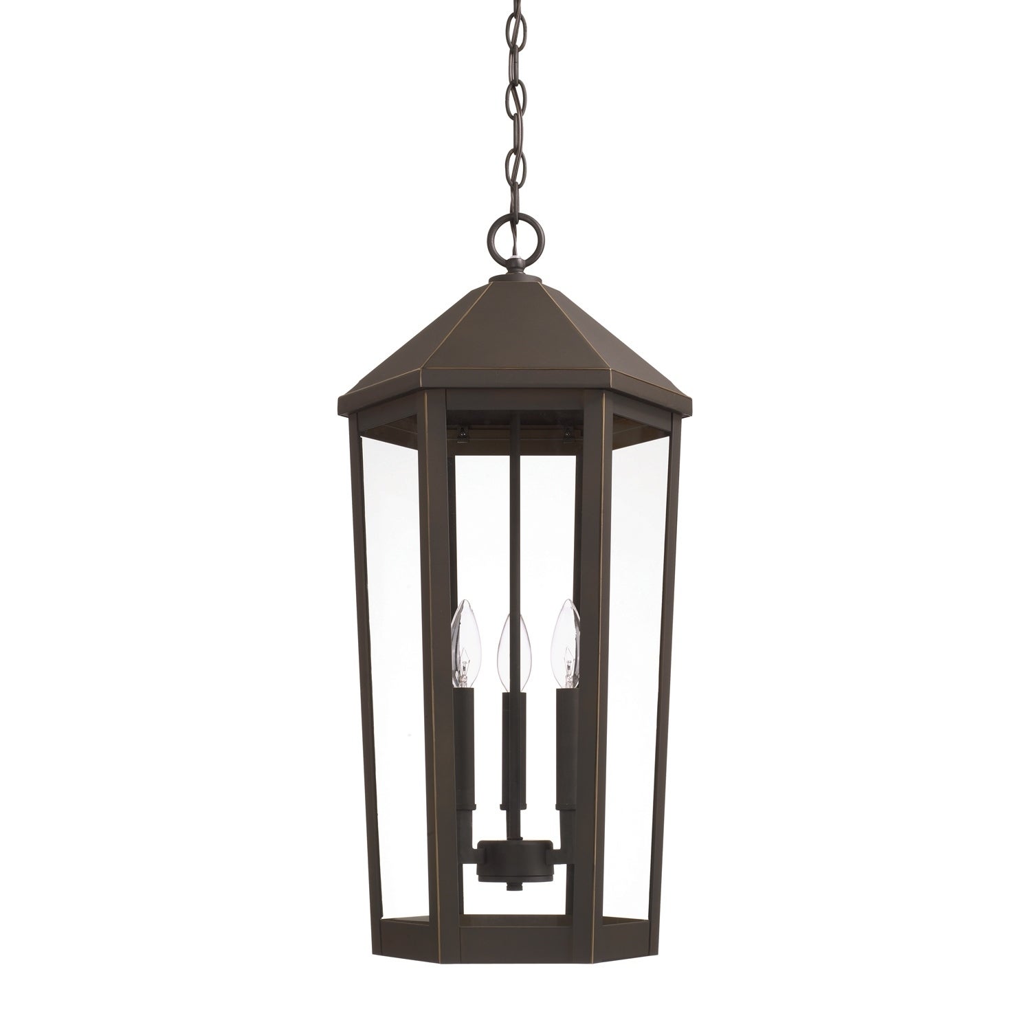 Ellsworth 3-light Oiled Bronze Outdoor Hanging Lantern - Mycitystee