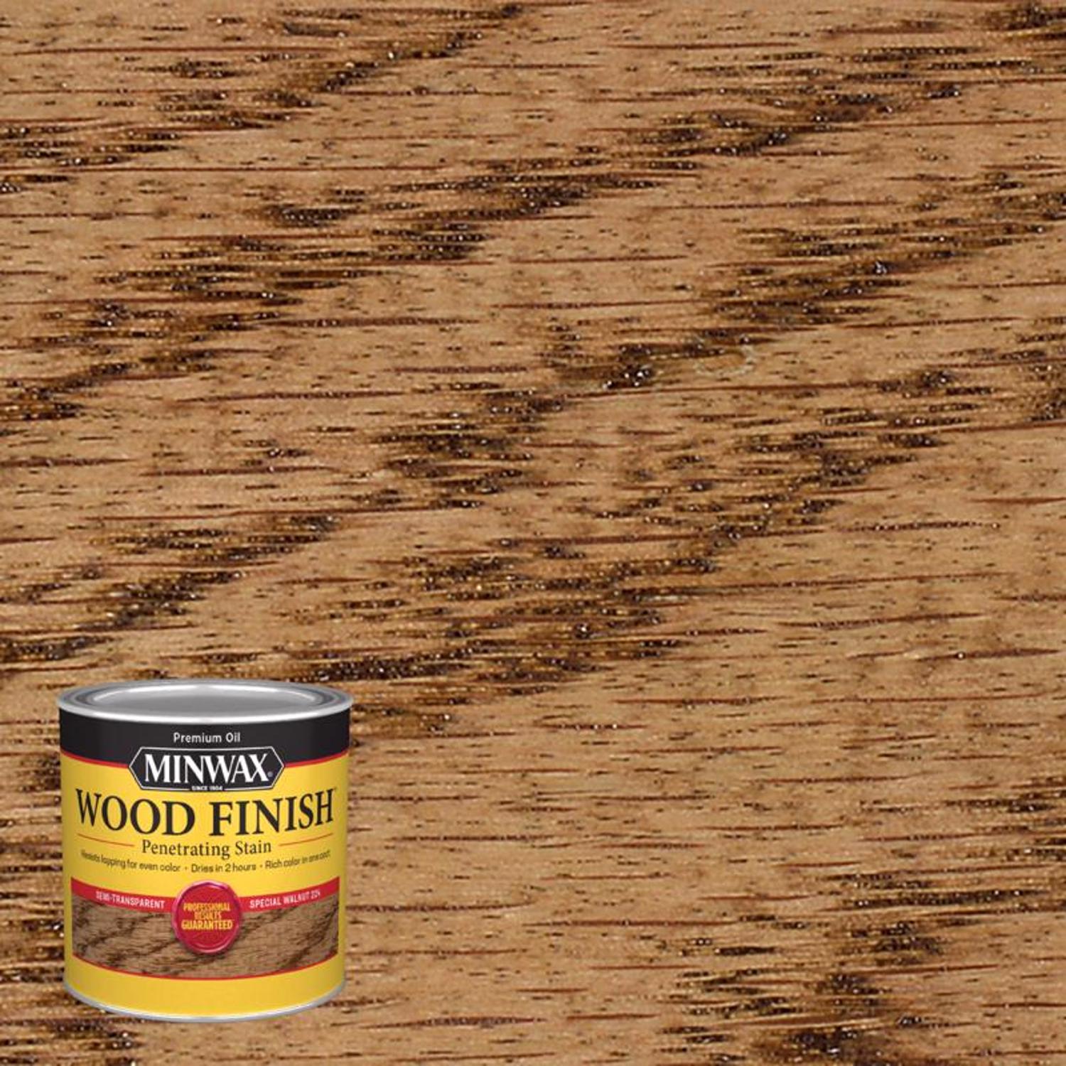 Minwax Wood Finish Semi-Transparent Special Walnut Oil-Based Penetrating Wood Stain 0.5 pt - Mycitystee