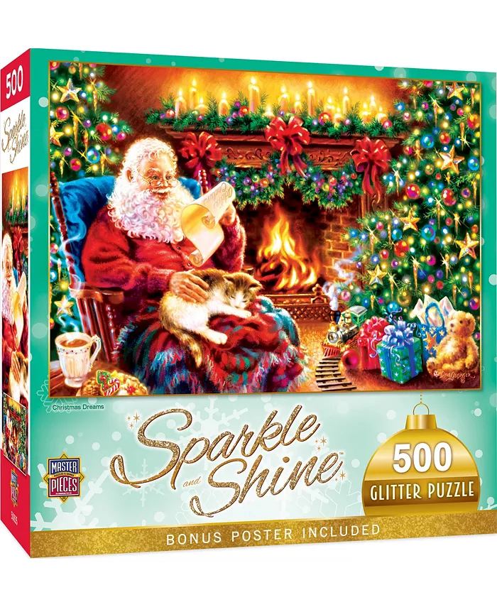 MasterPieces Puzzles Holiday Glitter - Christmas Dreams 500 Piece Puzzle - Mycitystee
