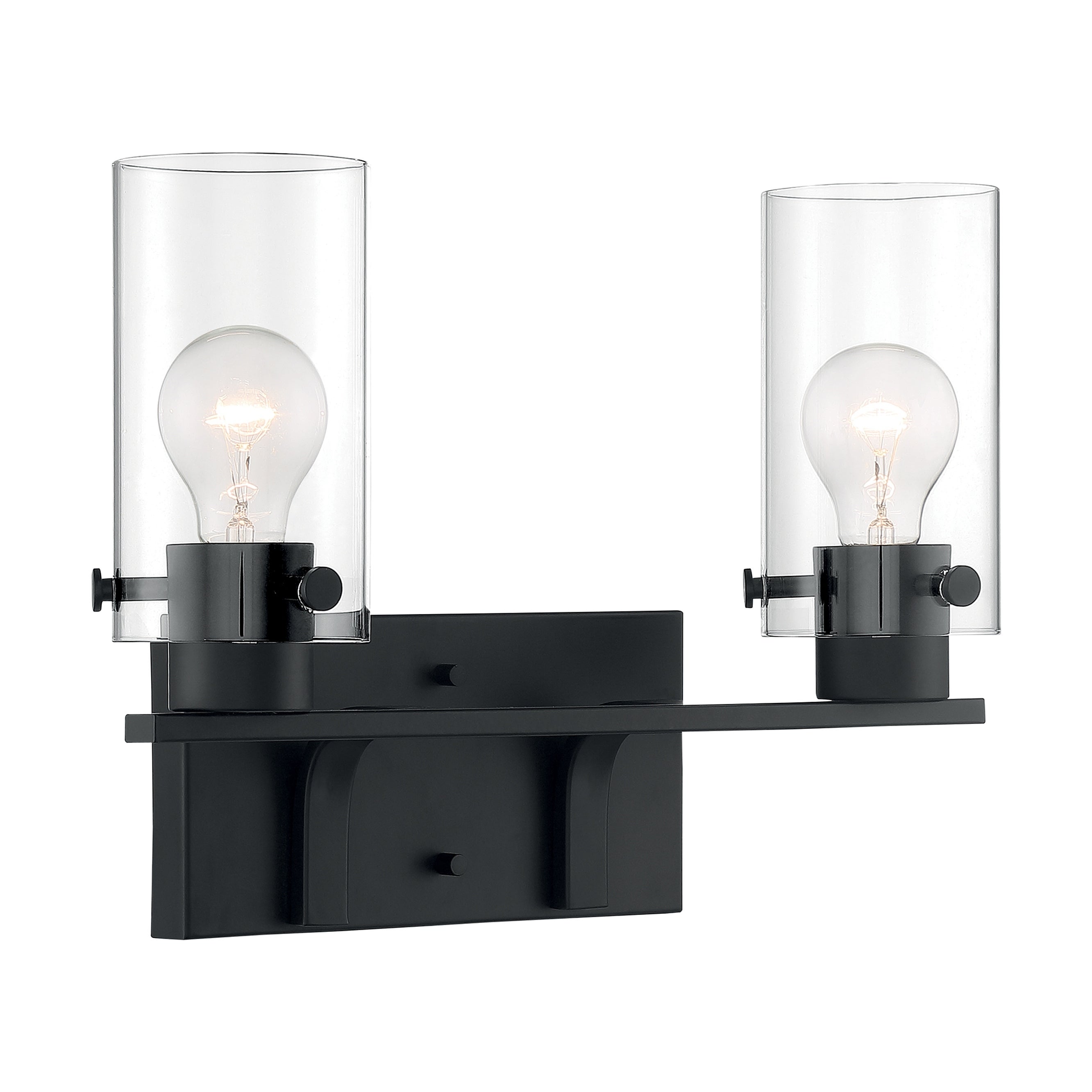 Sommerset 2-Light Vanity with Clear Glass Matte Black Finish - Mycitystee
