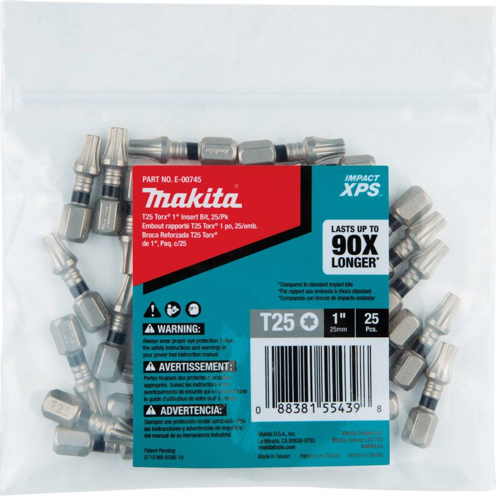 Impact XPS™ T25 Torx 1 Insert Bit， 25/pk - Mycitystee