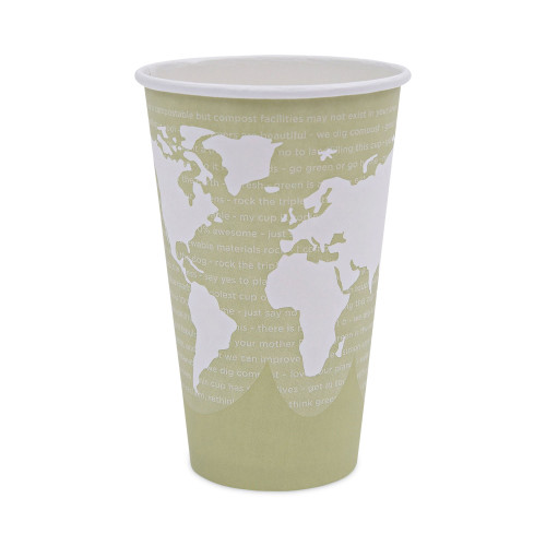 Eco-Products World Art Renewable and Compostable Hot Cups， 16 oz， 50/Pack， 20 Packs/Carton (EPBHC16WA) - Mycitystee
