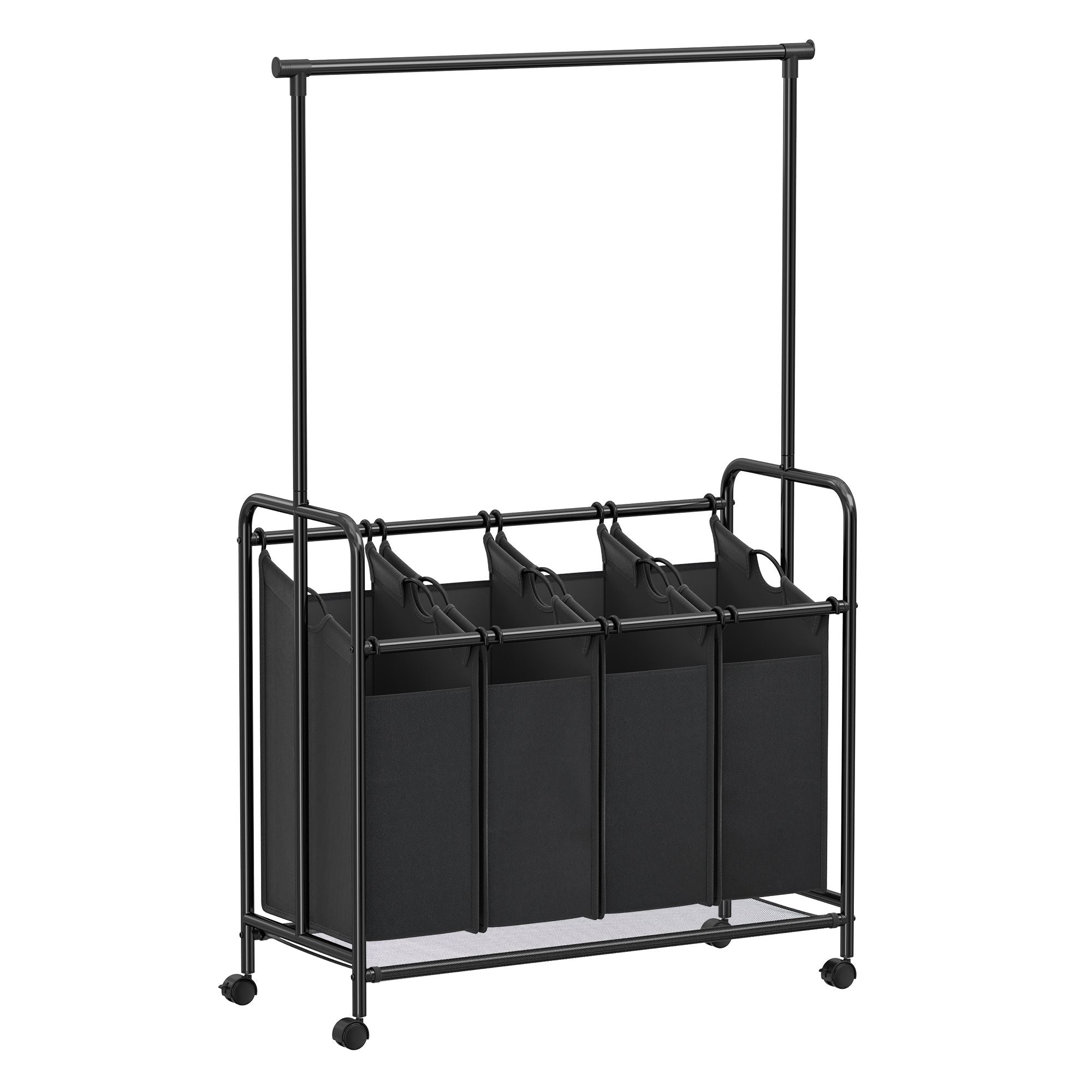 SONGMICS Laundry Cart with wheels & Hanging BarBlack - Mycitystee