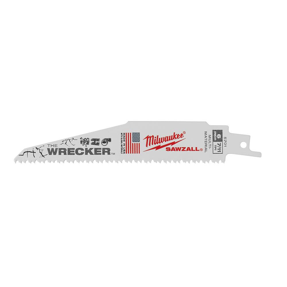 Milwaukee The Wrecker Multi-Material SAWZALL Blade 6 in. 7/11TPI 25PK 48-00-8701 from Milwaukee - Mycitystee