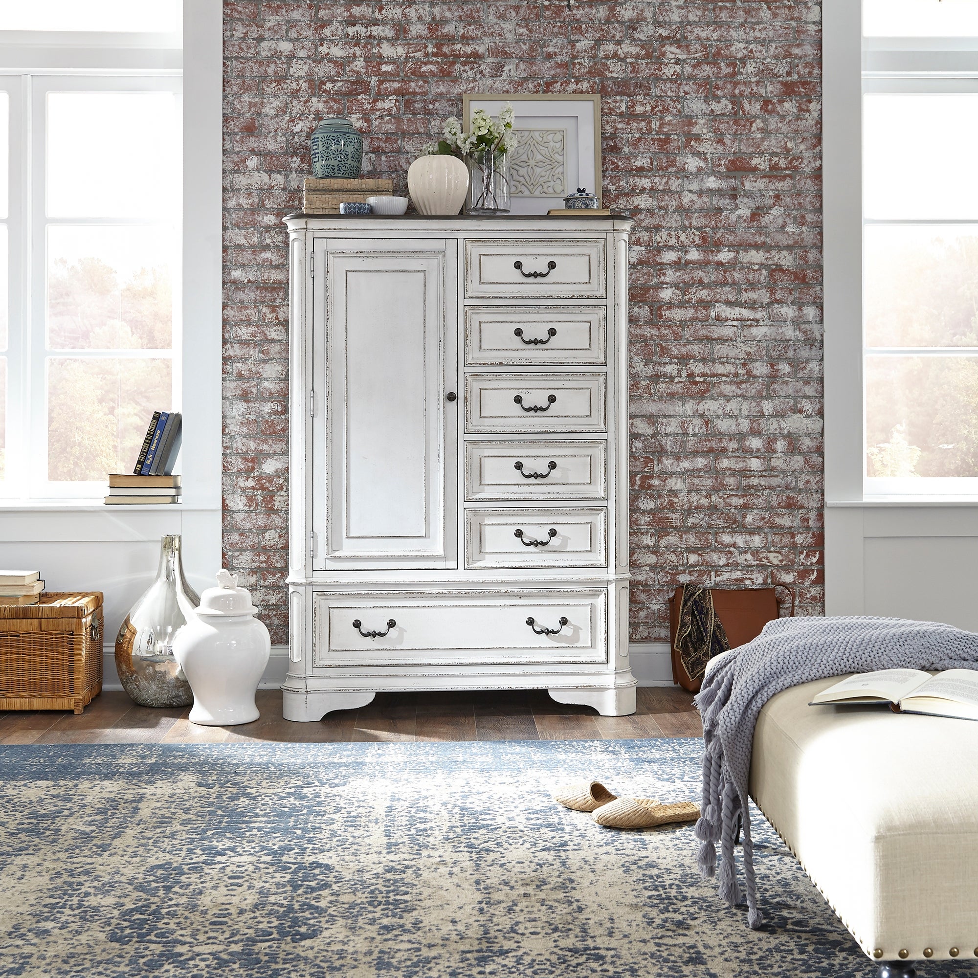 Magnolia Manor Antique White Weathered Bark Master Chest - - 30526915 - Mycitystee