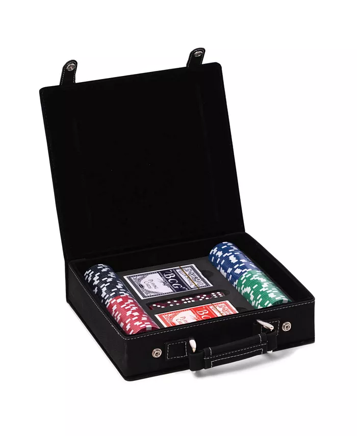 Bey-Berk Poker Set Case with 100 Clay Poker Chips， Two Decks of Playing Cards， 5 Dice - Mycitystee