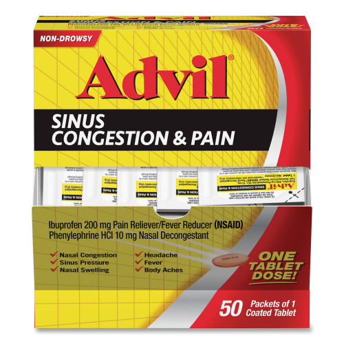 Advil Sinus Congestion and Pain Relief， 50/Box (BXAVSCP50BX) - Mycitystee
