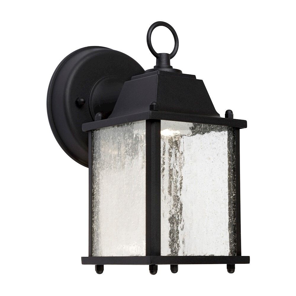 Black Outdoor Wall Lantern with Clear Seeded Glass Panels Shopping - The Best Deals on Outdoor Wall Lanterns | 33520328 - Mycitystee