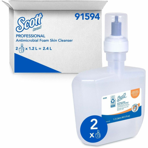 Scott Control Antimicrobial Foam Skin Cleanser， Fresh Scent， 1，200 mL， 2/Carton (91594) - Mycitystee