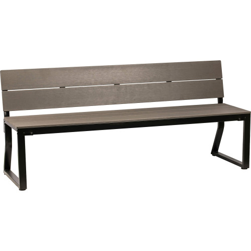 Lorell Charcoal Outdoor Bench with Backrest (42691) - Mycitystee