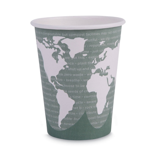 Eco-Products World Art Renewable and Compostable Hot Cups， 12 oz， 50/Pack， 20 Packs/Carton (EPBHC12WA) - Mycitystee