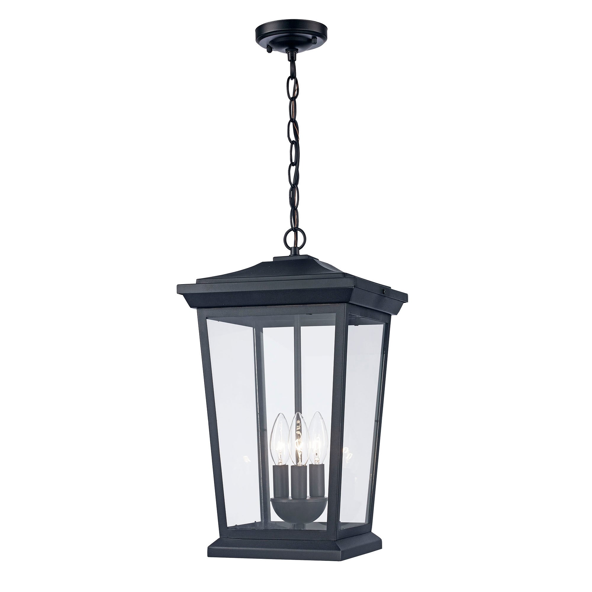 Trans Globe Turlock 1 Light Outdoor Hanging Lantern in Black - Mycitystee