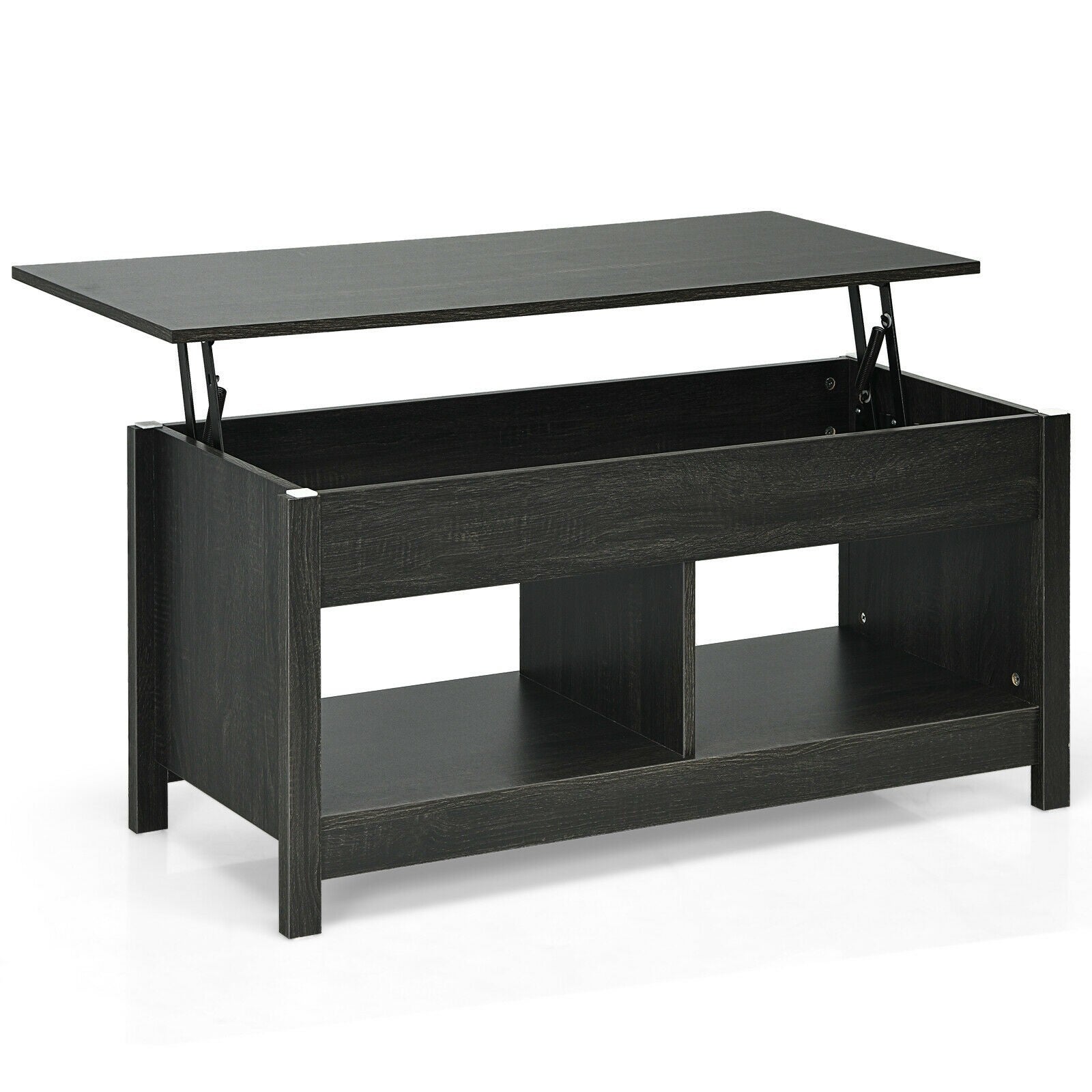 Lift Top Coffee Table with Hidden Storage Compartment and Lower Shelf for Study Room - 43'' x 19'' x 20'' (L x W x H) - Mycitystee