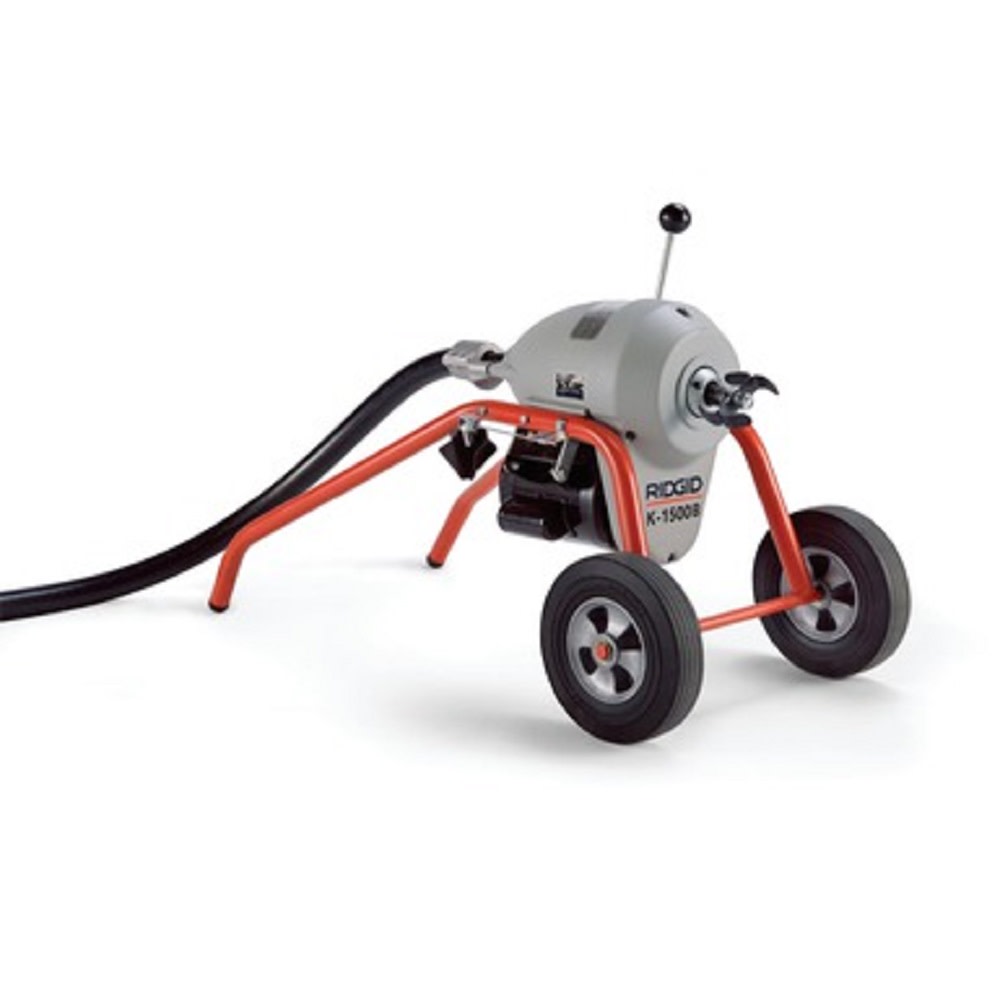 Ridgid K-1500B Sectional Machine with A-1 Mitt A-12 Pin Key Rear Guide Hose (7)C-11 Cables (2)A-8 Cable Carriers and (9)Piece Tool Set 23717 from Ridg - Mycitystee