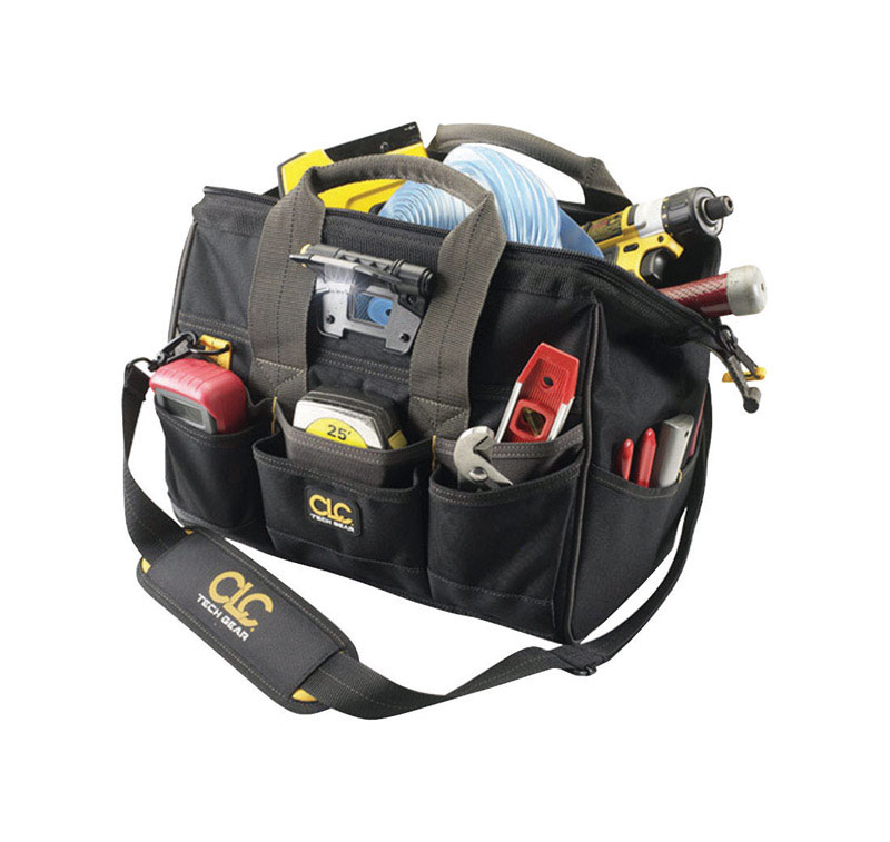 CLC Tech Gear 8 in. W X 11.5 in. H Polyester Lighted Tool Bag 29 pocket Black 1 pc - Mycitystee