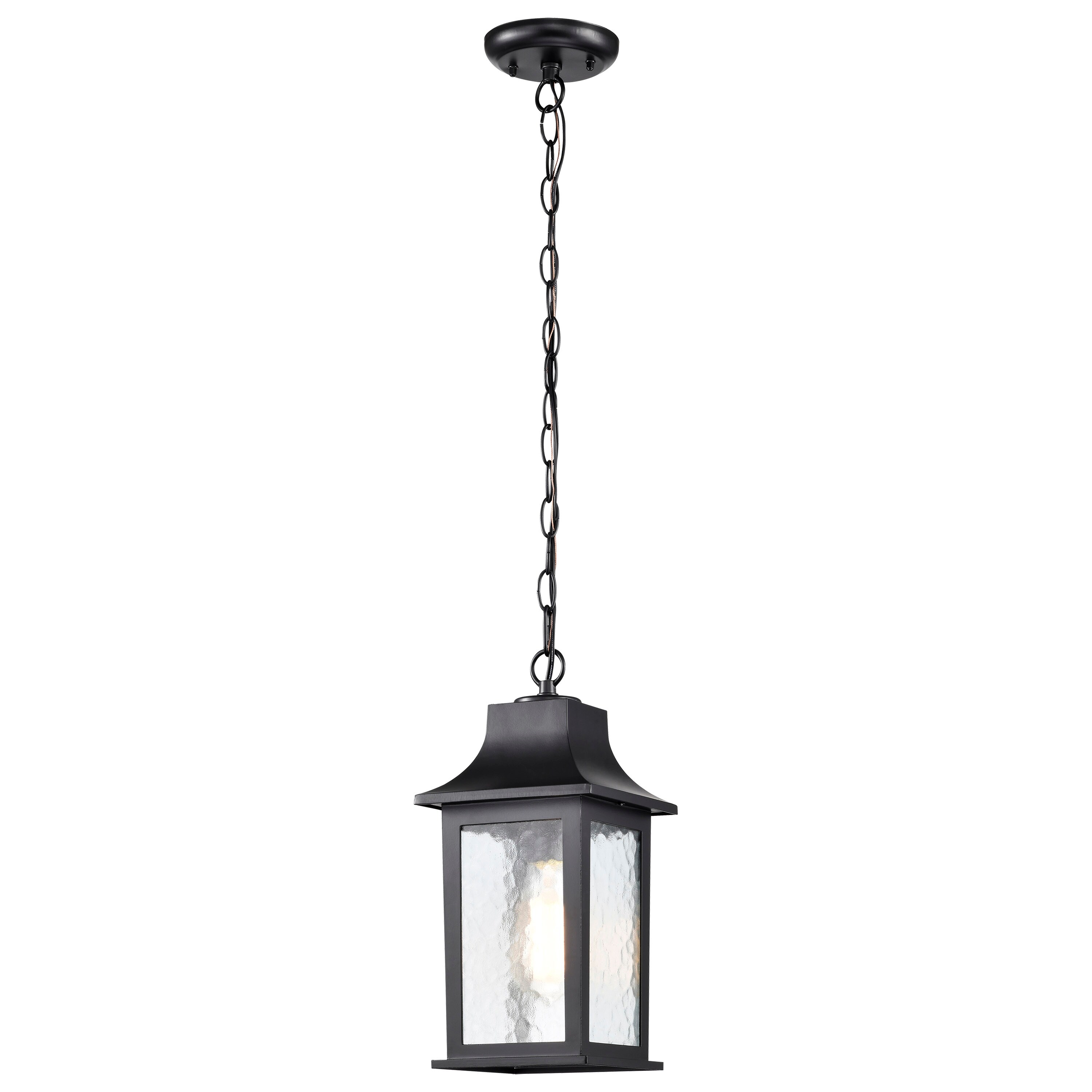 Stillwell Outdoor Hanging Light Matte Black Finish Clear Water Glass - Mycitystee
