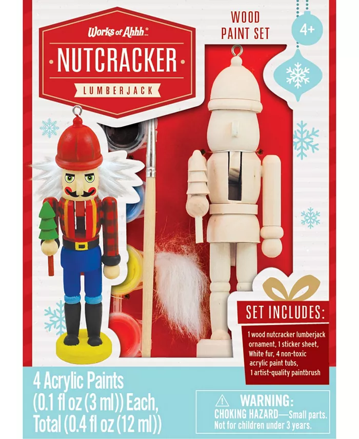 MasterPieces Puzzles Works of Ahhh Holiday Craft Set - Lumberjack Ornament Wood Paint Kit - Mycitystee