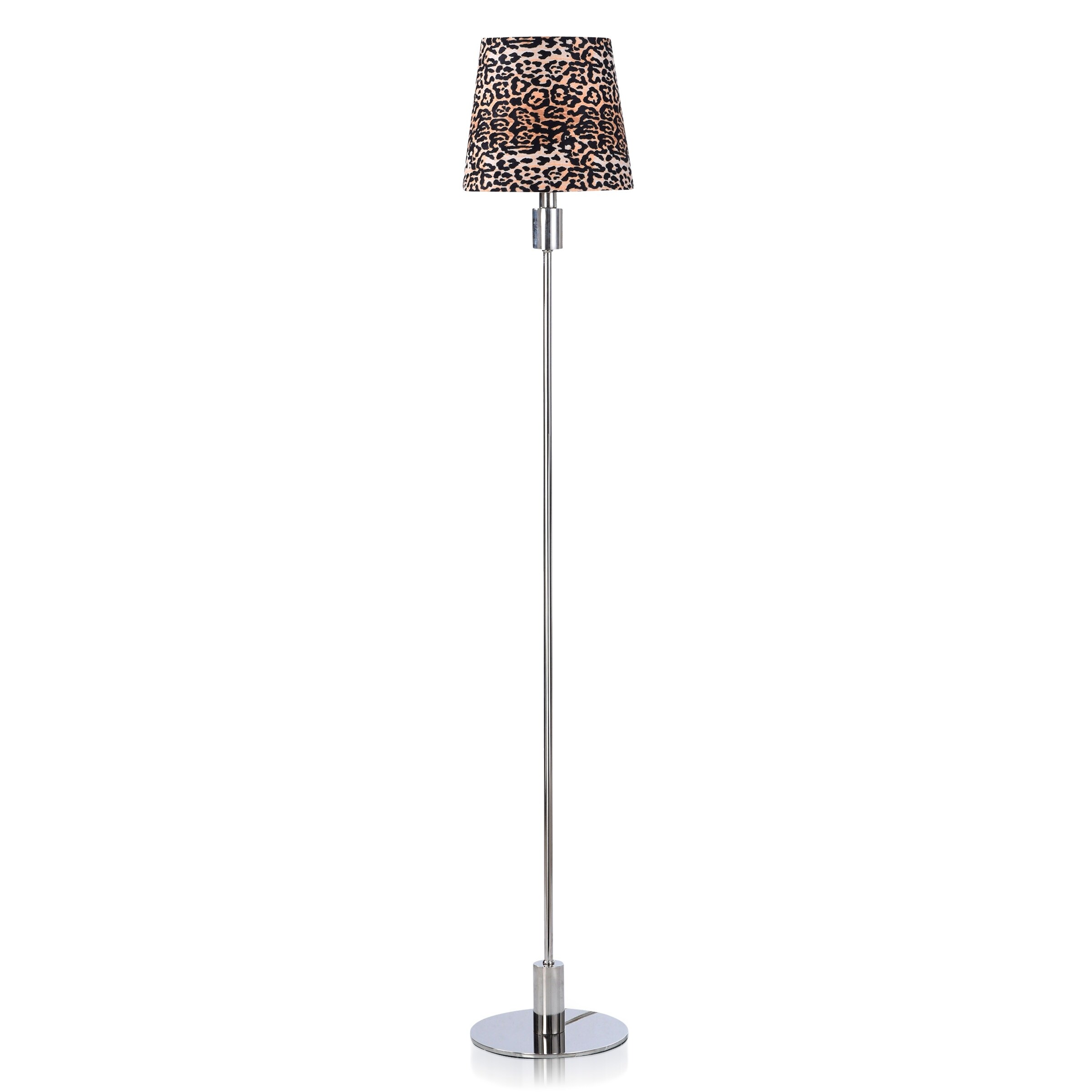 Dann Foley - Lifestyle Floor Lamp - Polished Nickel - Cheetah Print Shade - Mycitystee