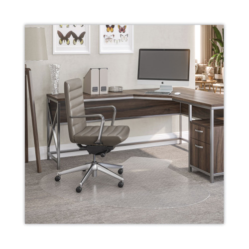 Deflecto SuperMat Frequent Use Chair Mat， Medium Pile Carpet， 60 x 66， L-Shape， Clear (CM14002K) - Mycitystee