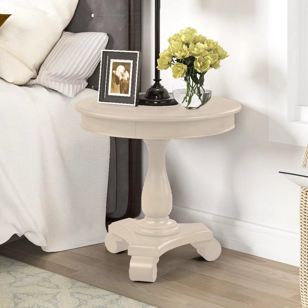 Mordent Fort Wood Round Accent Table for Living Room Antique - Mycitystee