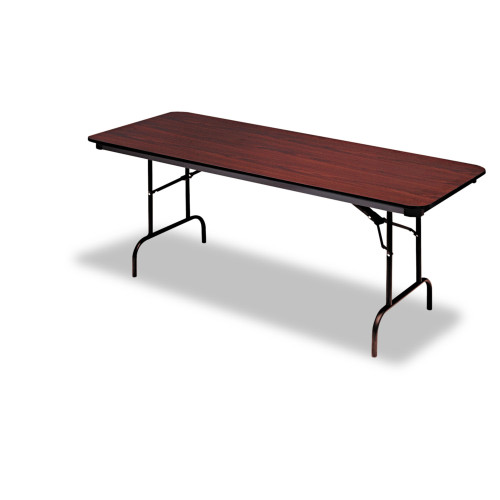 Iceberg Premium Wood Laminate Folding Table， Rectangular， 60w x 30d x 29h， Mahogany (55214) - Mycitystee