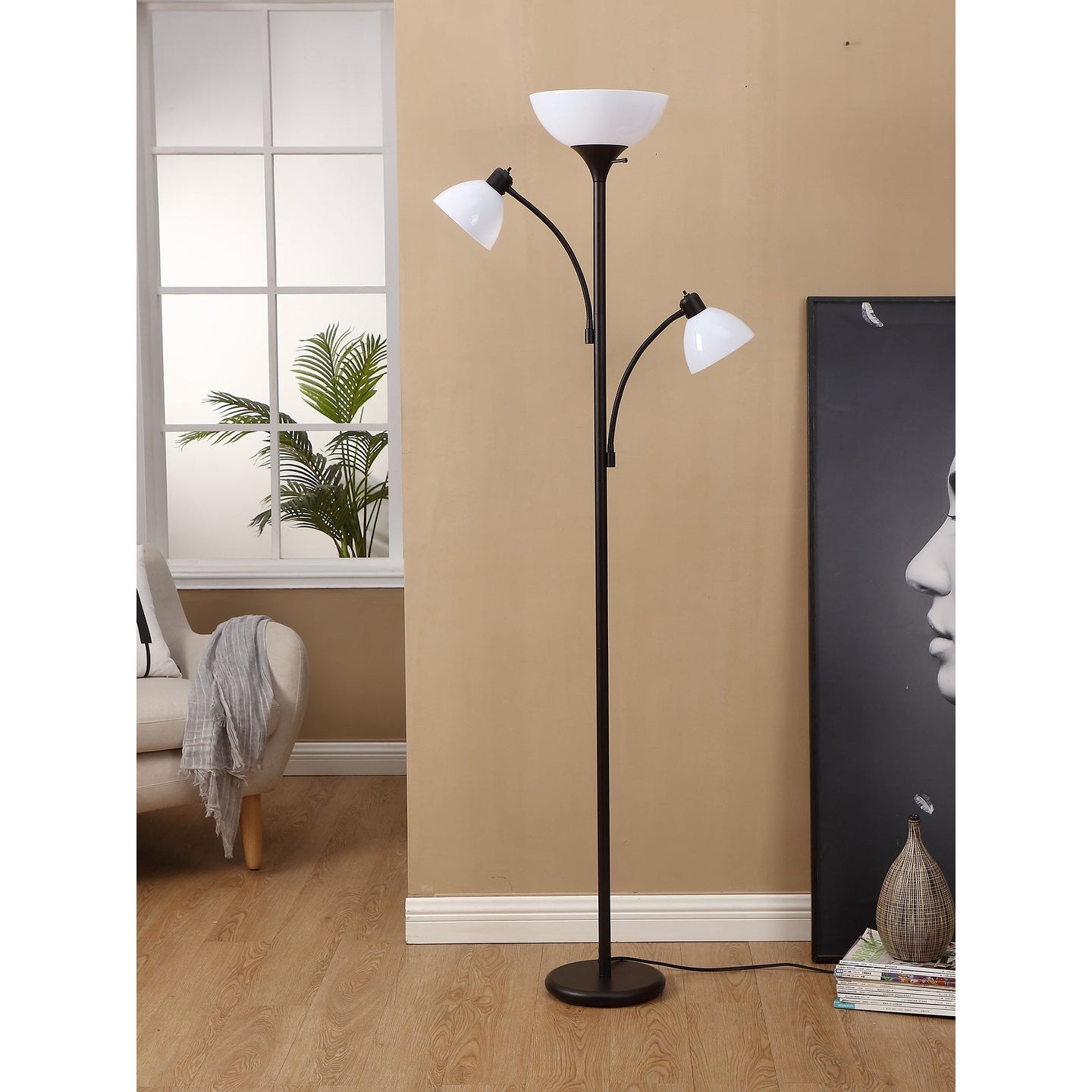 Brightech Sky Dome Double LED Floor Lamp - Black - Mycitystee