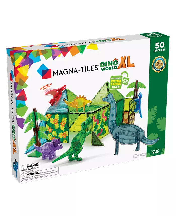 Magna-Tilesandreg Dino World XL 50-Piece Set， Encourage Meaningful Play， Ages 3+ - Mycitystee