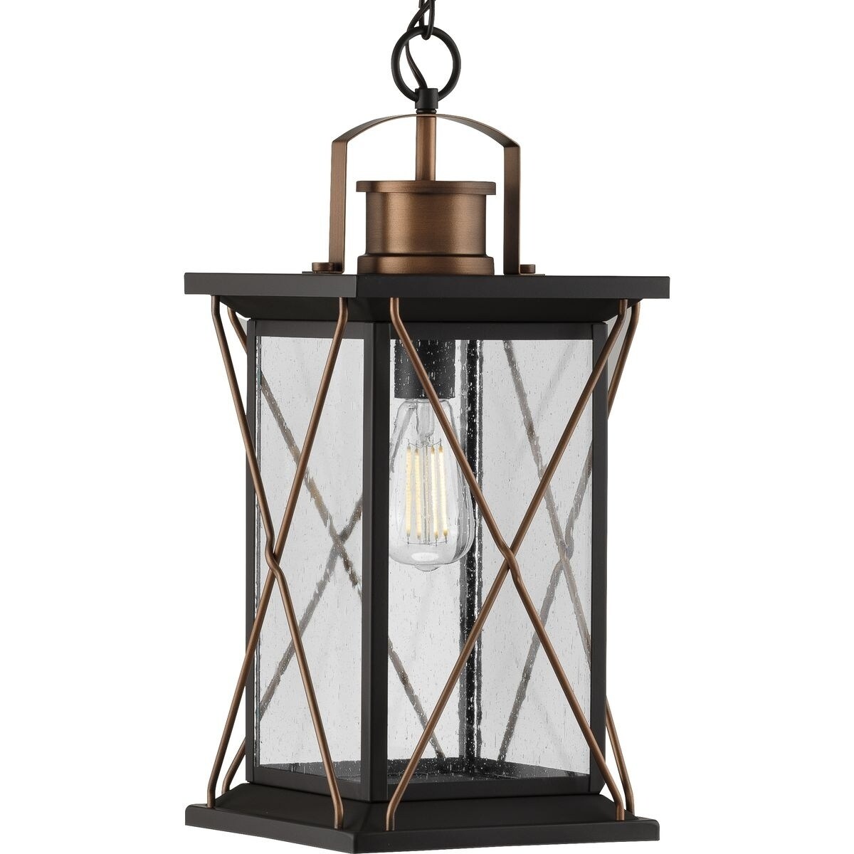 Barlowe Collection Antique Bronze One-Light Hanging Lantern - 21.850