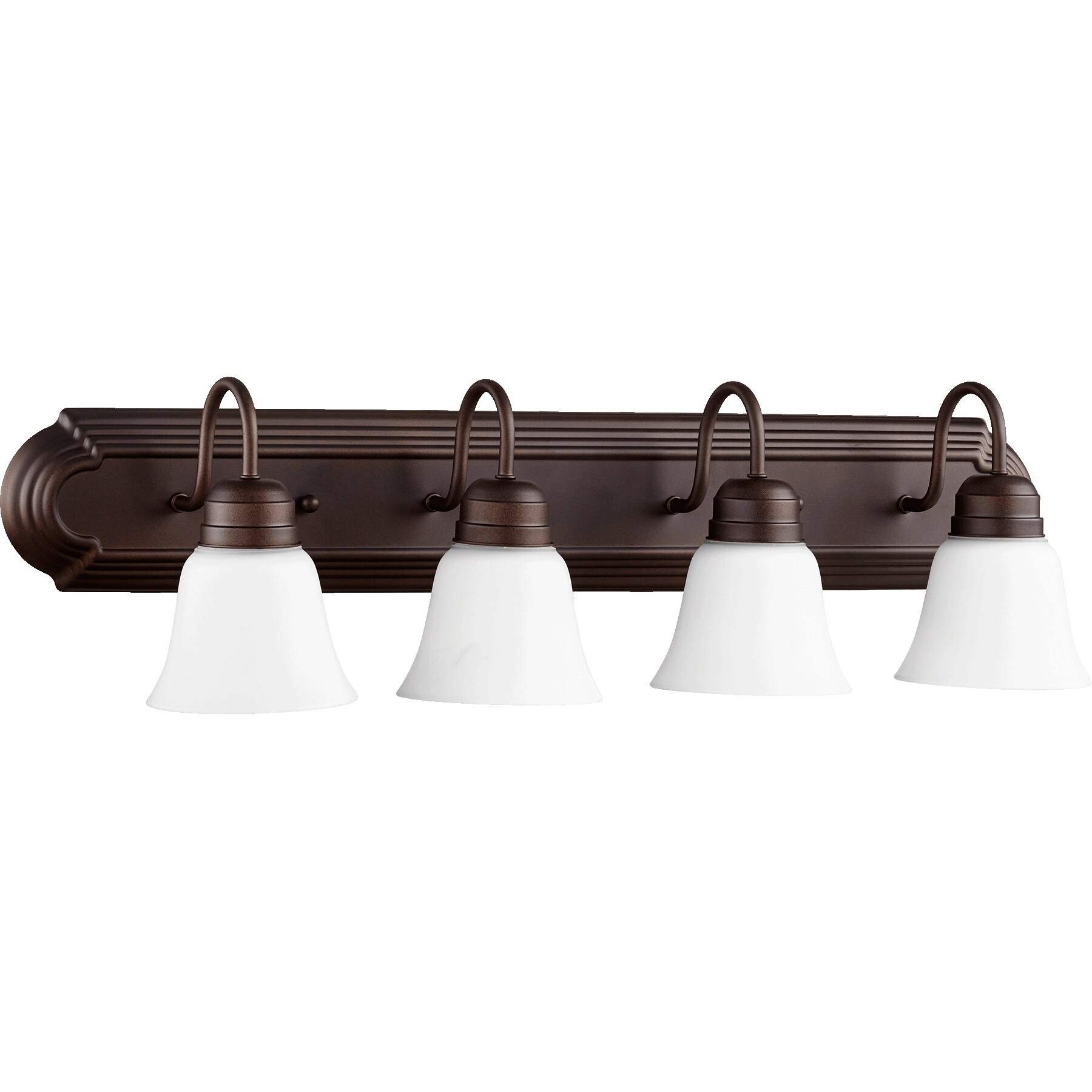 Oiled Bronze and Satin Opal 4-light Vanity Lighting - Mycitystee