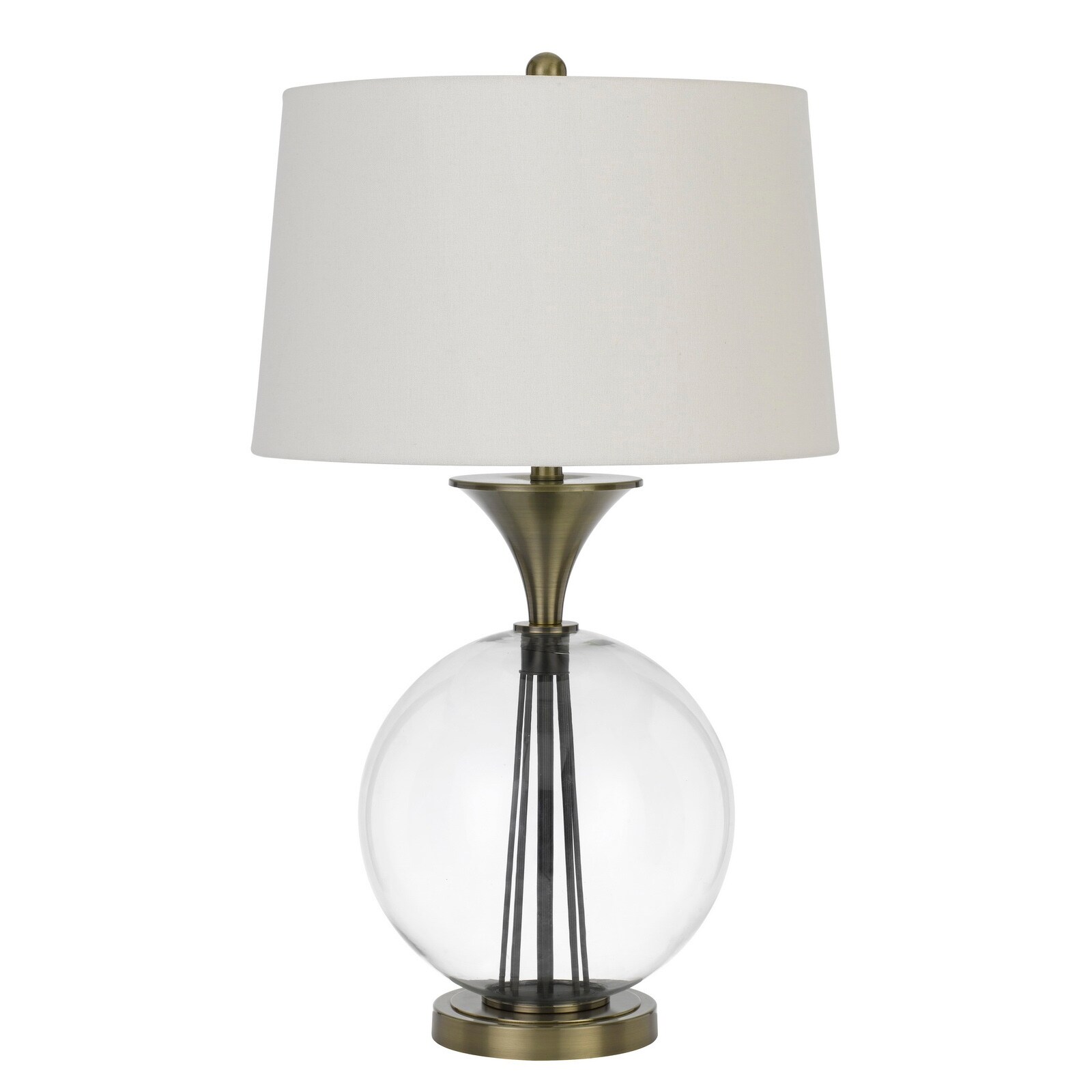 Moxee Antique Brass Glass and Metal Table Lamp with Shade - Mycitystee