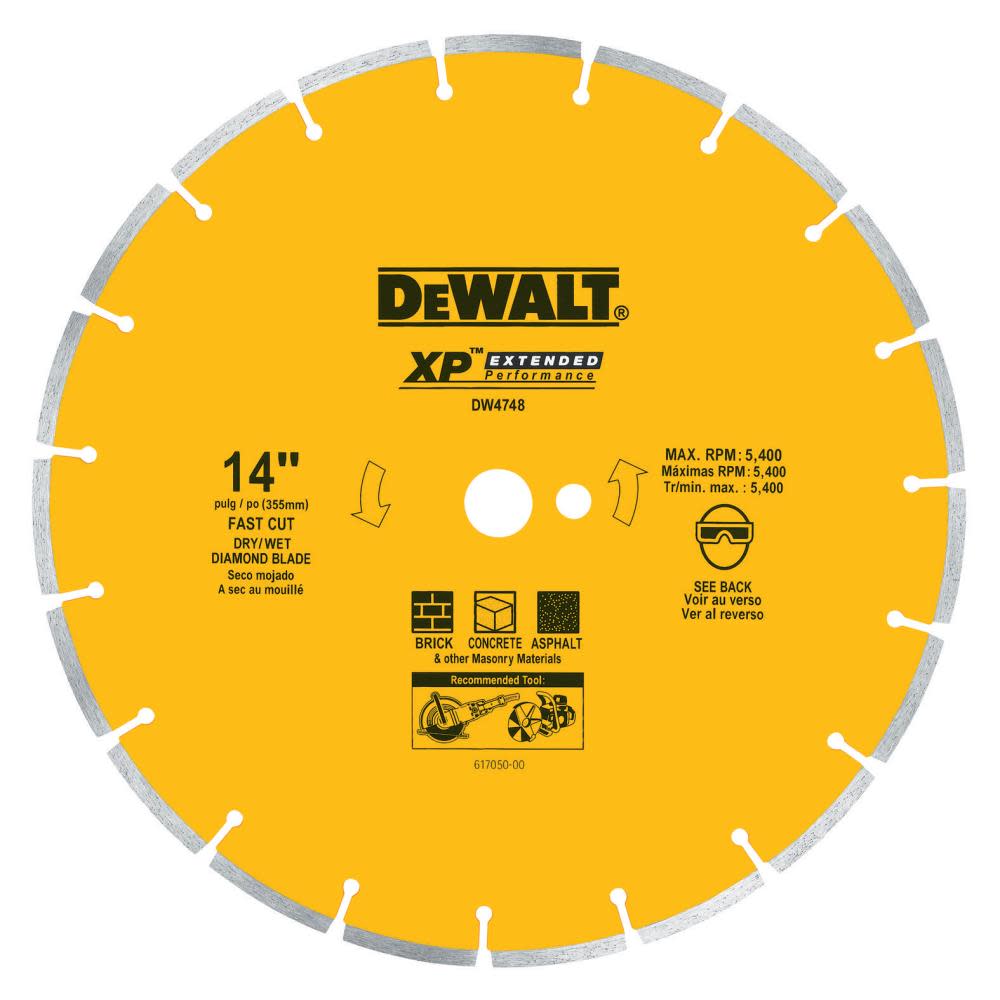 DEWALT 14 in. XP Segmented Diamond Blade DW4748 from DEWALT - Mycitystee